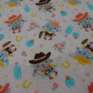 Adorable KITTY COWBOYS Handmade Cotton Flannel Pillowcase Standard/Queen